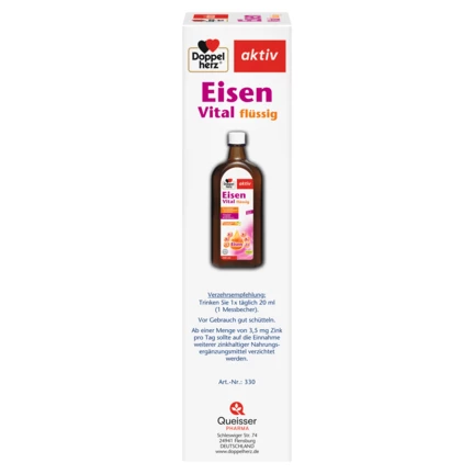 Abbildung der Produktverpackung Doppelherz aktiv Eisen Vital Seitenansicht links